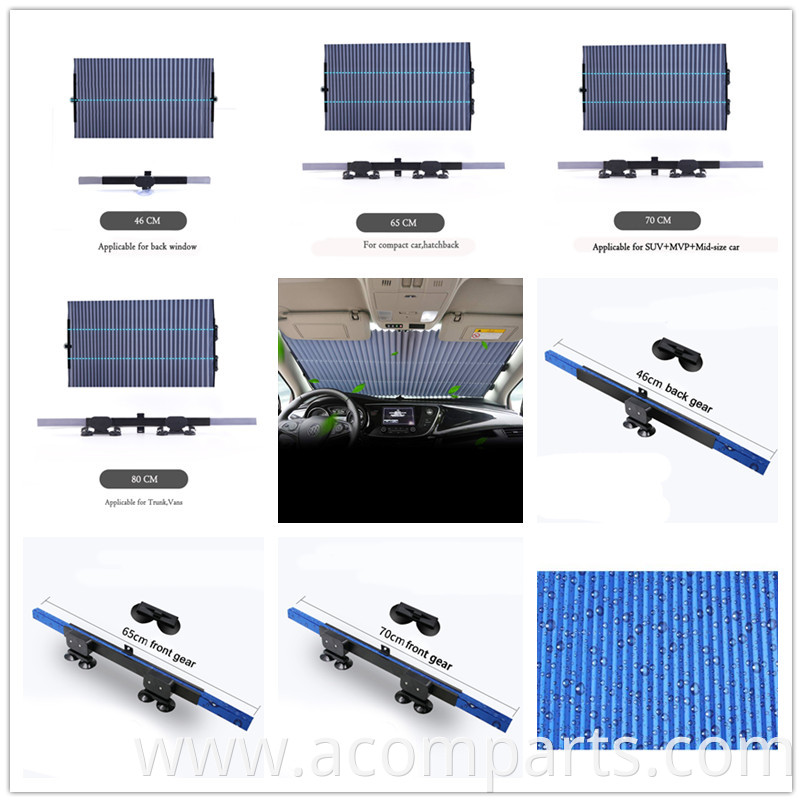 Good price automatically scalable windscreen front window car shade with suction cup